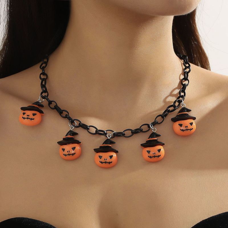 Übertrieben Kürbis Aryl Patchwork Halloween Unisex Halskette