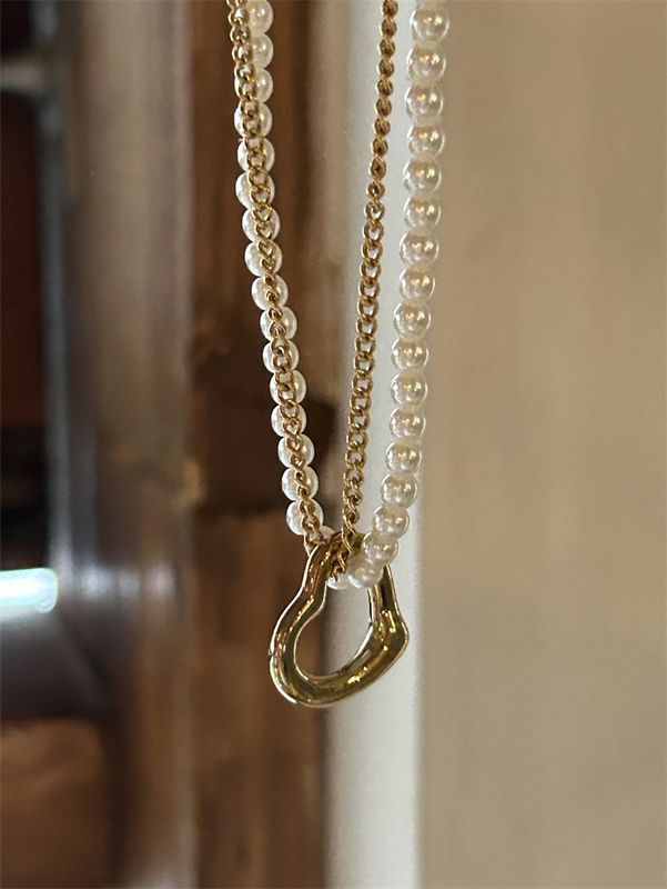 Modern Style Heart Shape Titanium Steel Necklace In Bulk