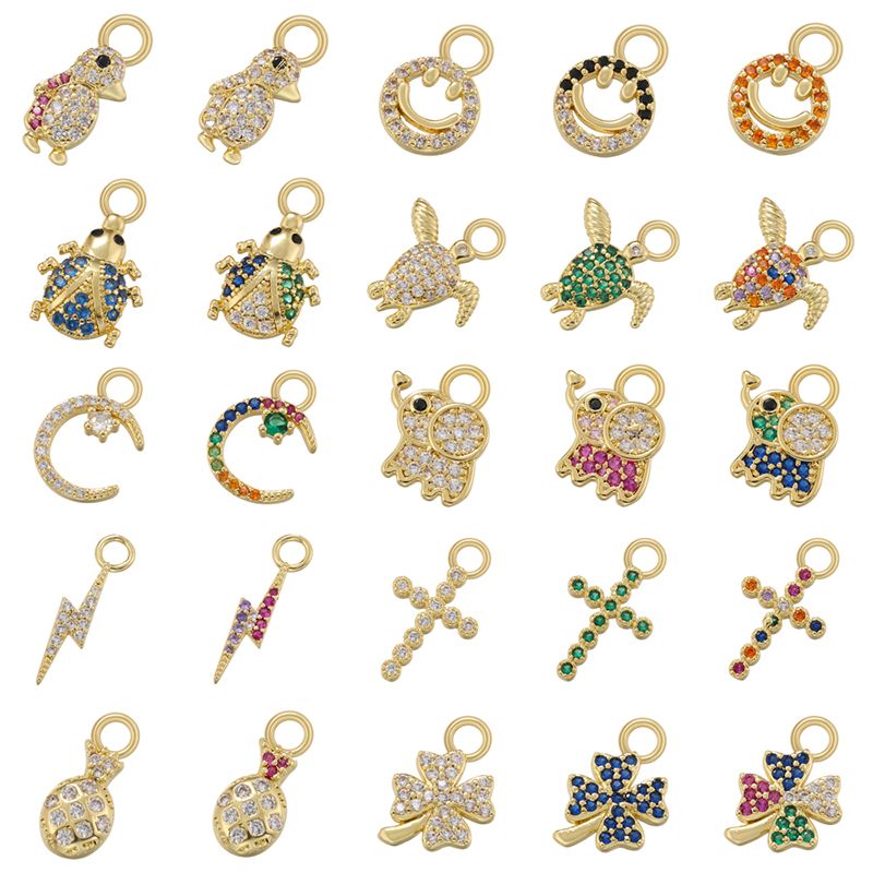Casual Cute Simple Style Tortoise Animal Bird Copper 18k Gold Plated Zircon Charms In Bulk