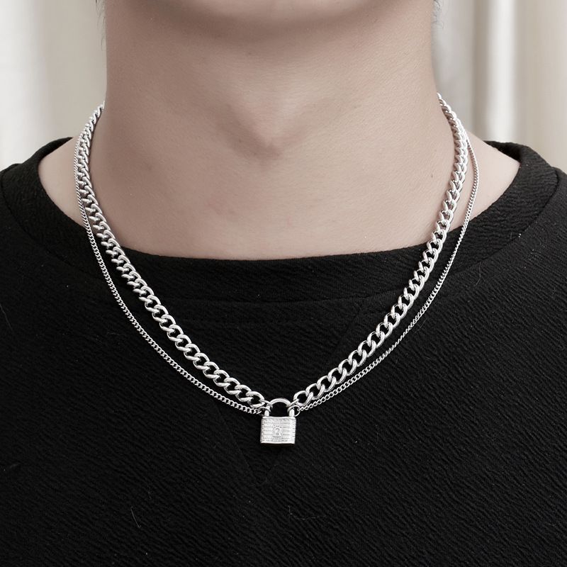 Modern Style Geometric Titanium Steel Chain Unisex Necklace