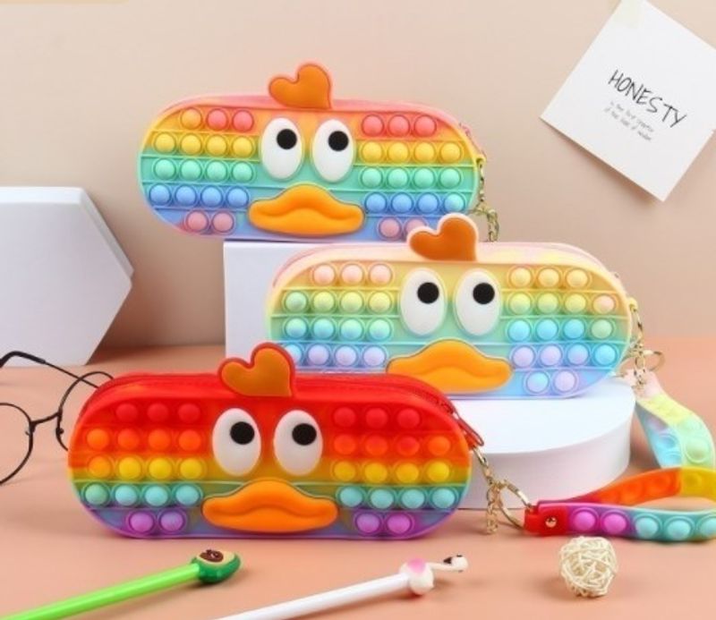 Cute Duck Silicone Student Stationery Pen Case