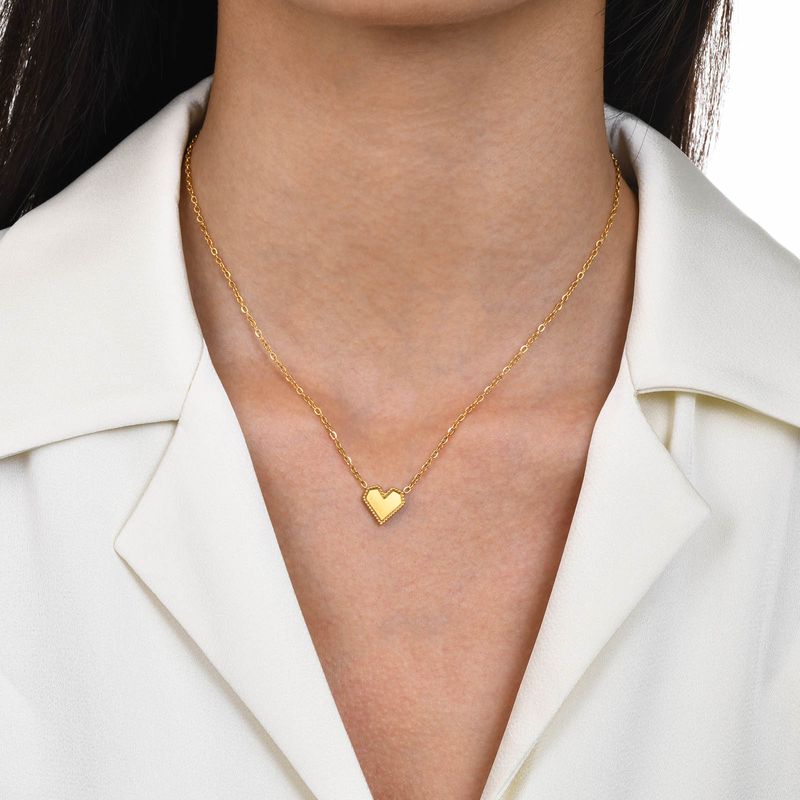 201 Edelstahl Vergoldet Einfacher Stil Herzform Halskette Mit Anhänger