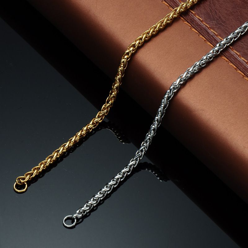Basic Classic Style Solid Color Stainless Steel Men's Necklace