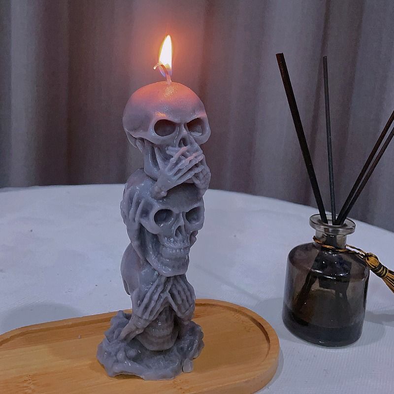 Halloween Funny Skull Soy Wax Candle