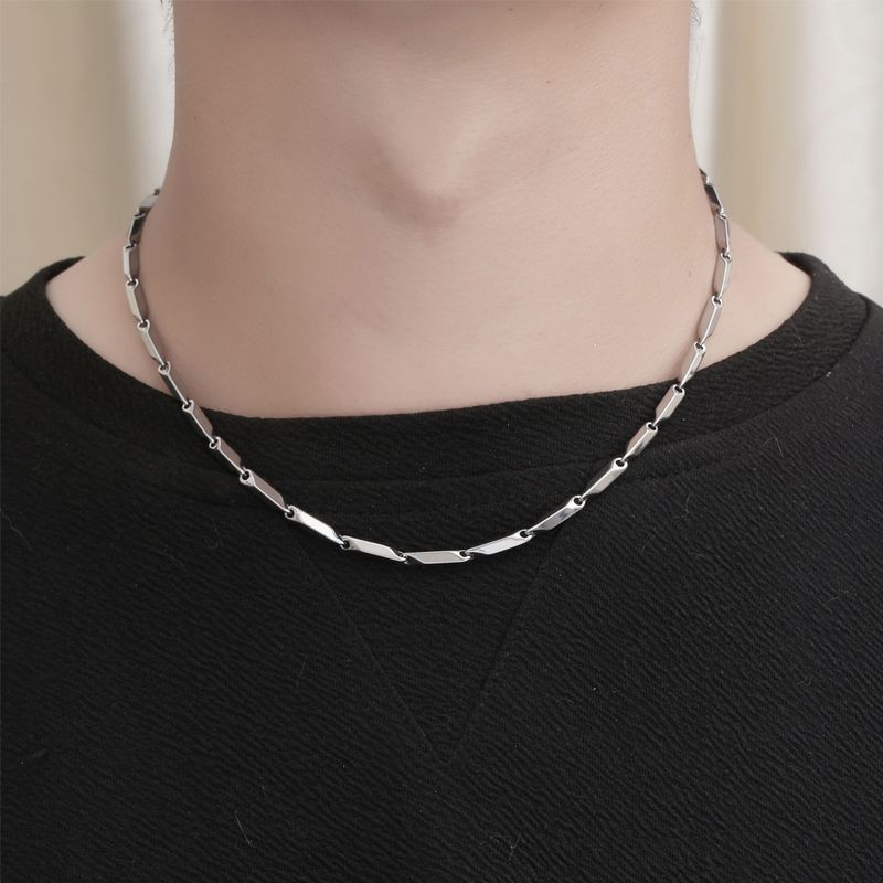 Hip-hop Solid Color Titanium Steel Polishing Chain Women's Necklace