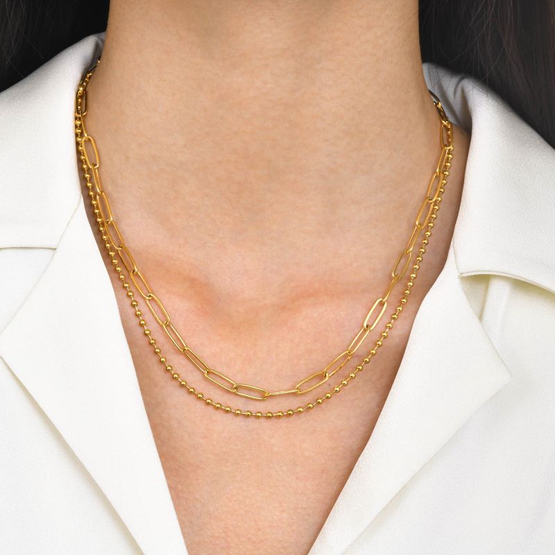 201 Edelstahl Französische Art Einfacher Stil Geometrisch Halskette
