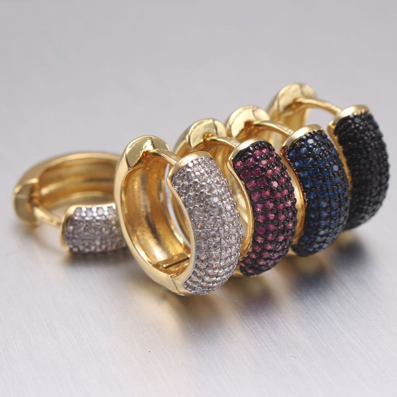 Mode Simple Vente Chaude Multicolore Zircon Boucles D&#39;oreilles Nouvelle Mode Boucles D&#39;oreilles En Gros Nihaojewelry