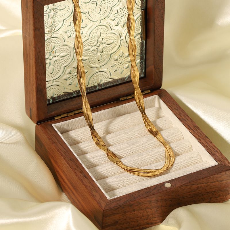 Rostfreier Stahl 18 Karat Vergoldet Vintage-Stil Überzug Einfarbig Halskette