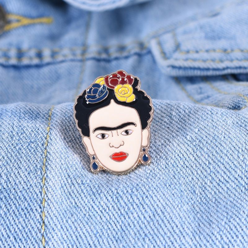 Retro Portrait Alloy Enamel Women's Brooches