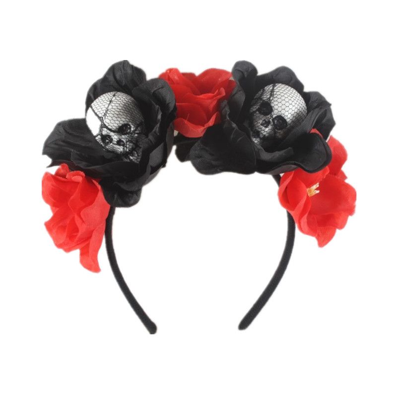 Funny Flower Skull Cloth Foam Epoxy Hair Band Party Headpieces