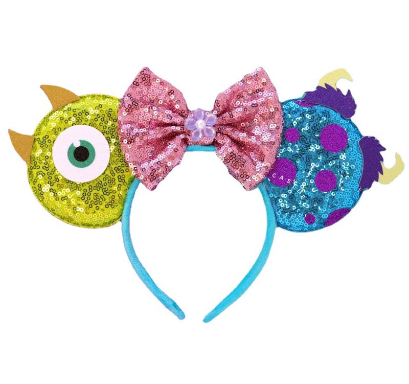 Cute Funny Devil's Eye Bow Knot Cloth Sequins Hair Band