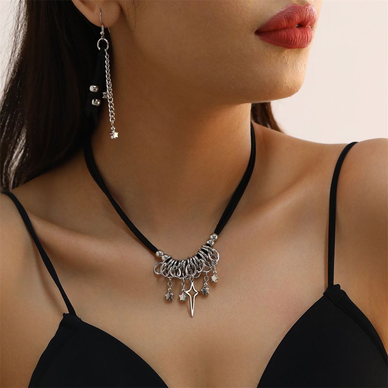 Retro Exaggerated French Style Star Alloy Irregular Women's Jewelry Set