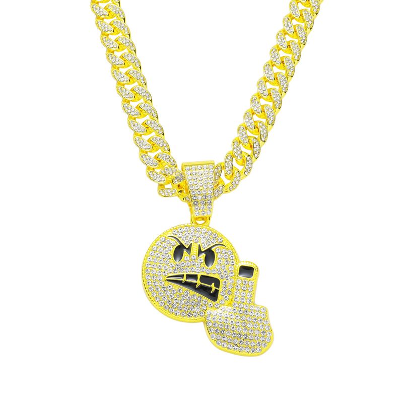 Hip-hop Cartoon Alloy Inlay Rhinestones Men's Charms Pendant Necklace