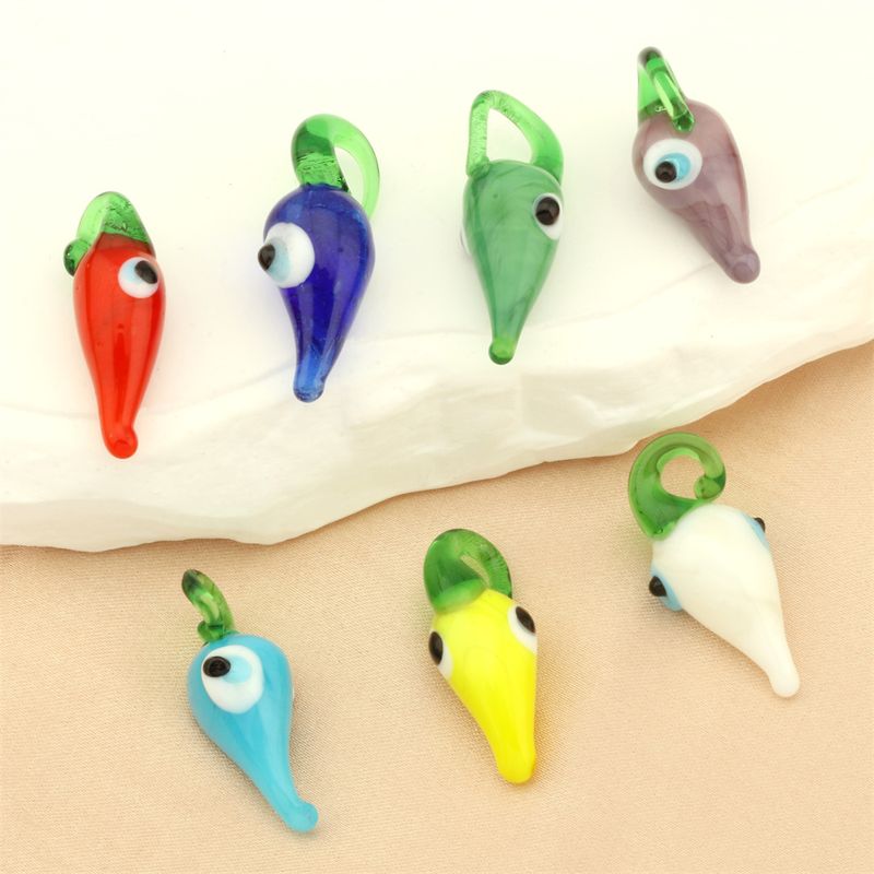 Funny Vegetable Glass Patchwork Glass Charms Jewelry Accessories