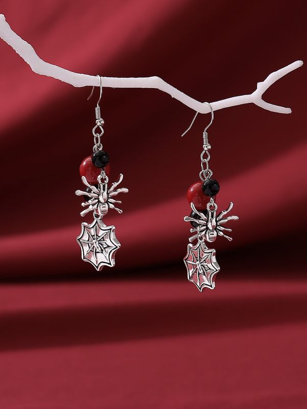 Wholesale Jewelry Gothic Retro Spider Spider Web Alloy Drop Earrings