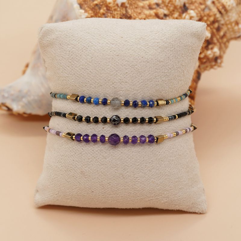 Bohémien Multicolore Perle De Rocaille Perlé Unisexe Bracelets À Cordon