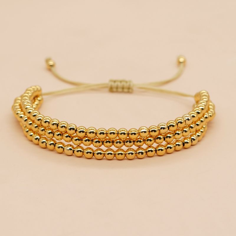 Casual Simple Style Round Alloy Beaded Knitting Women's Bracelets