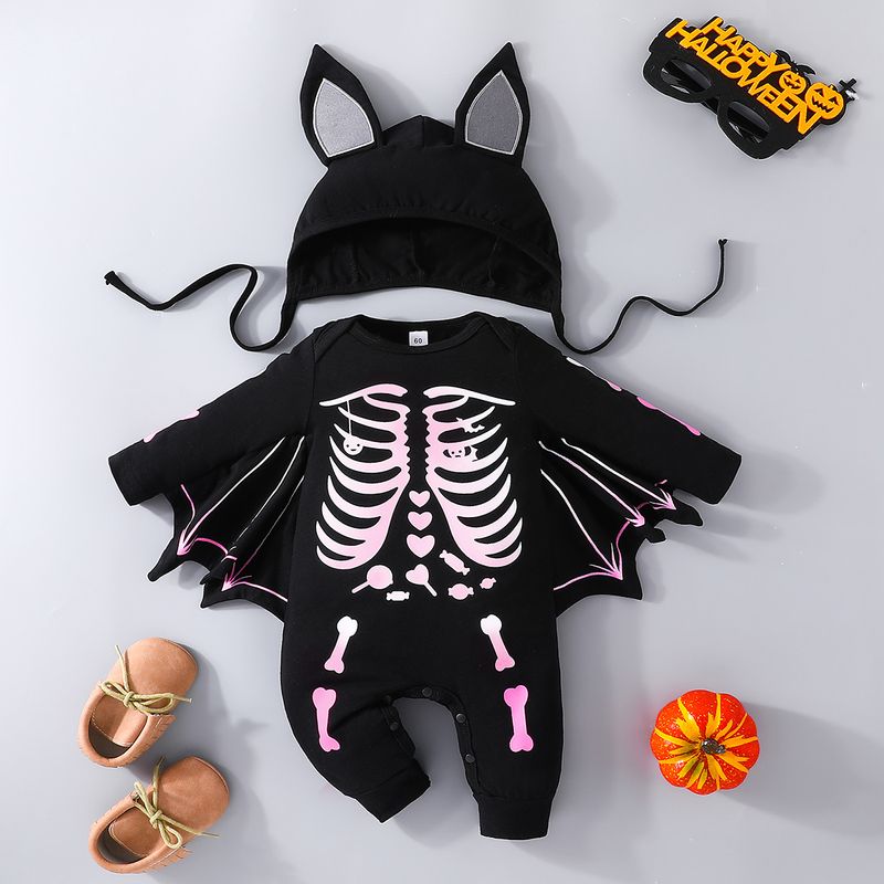 Casual Skeleton Printing Cotton Baby Rompers