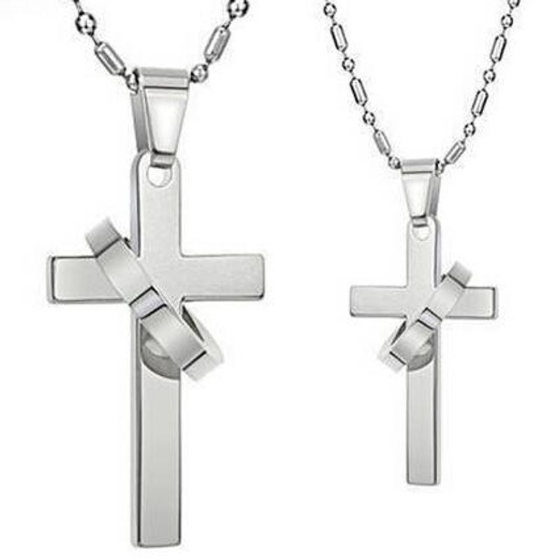 Simple Style Cross Stainless Steel Titanium Steel Plating Gold Plated Pendant Necklace