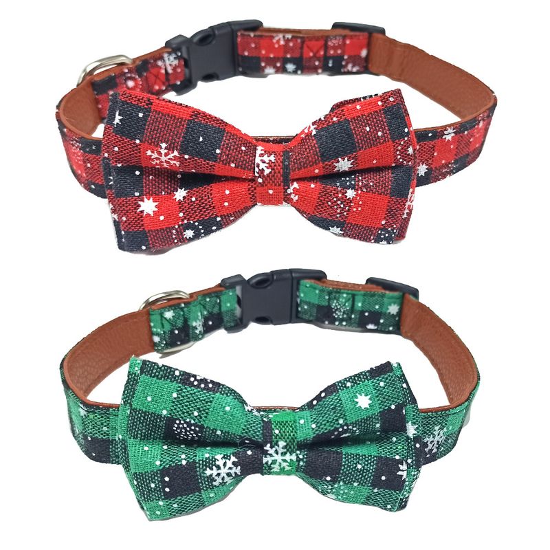 Christmas Pet Collar Bow Dog Collar Detachable Dog Leash Pet Tie Collar