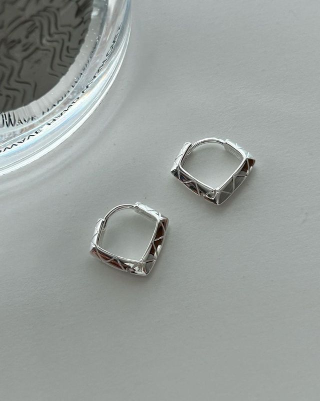 1 Pair Simple Style Rhombus Plating Sterling Silver Earrings