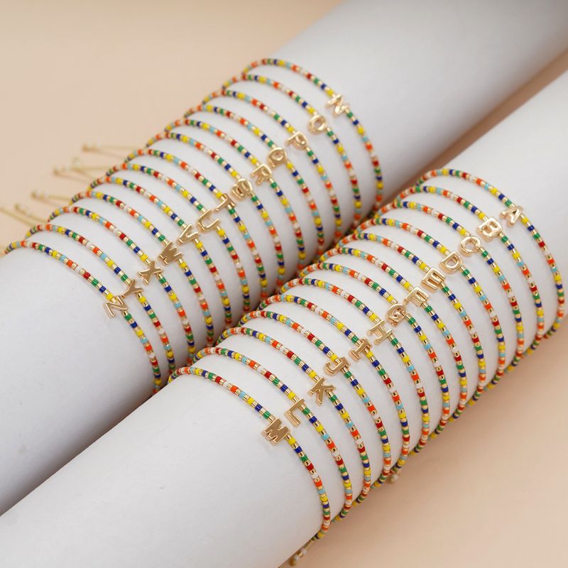 Simple Style Letter Seed Bead Beaded Women's Bracelets