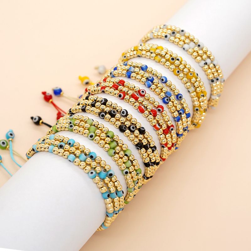 Ethnic Style Devil's Eye Alloy Beaded Couple Bracelets