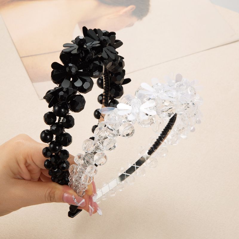 Elegant Flower Cloth Inlay Crystal Hair Band