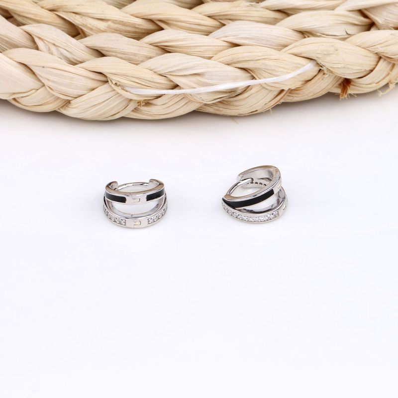 1 Paar Basic Dame Geometrisch Überzug Sterling Silber Ohrringe