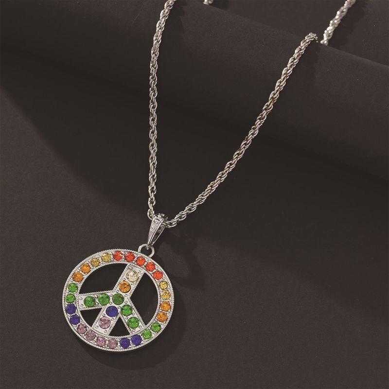 Großhandel Schmuck Dame Symbol Legierung Eisen Künstlicher Diamant Überzug Inlay Halskette Mit Anhänger