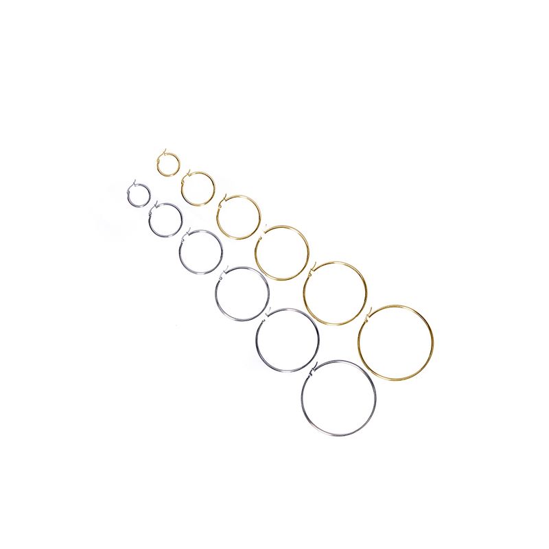 6 Pieces Basic Rock Modern Style Circle Plating 201 Stainless Steel 18K Gold Plated Earrings