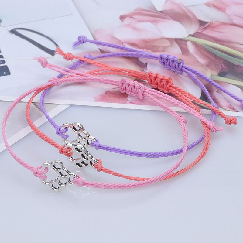 Simple Style Color Block Wax Line Braid Women's Bracelets