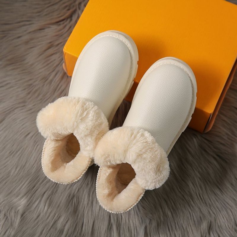 Women's Casual Solid Color Round Toe Cotton Shoes Booties Snow Boots
