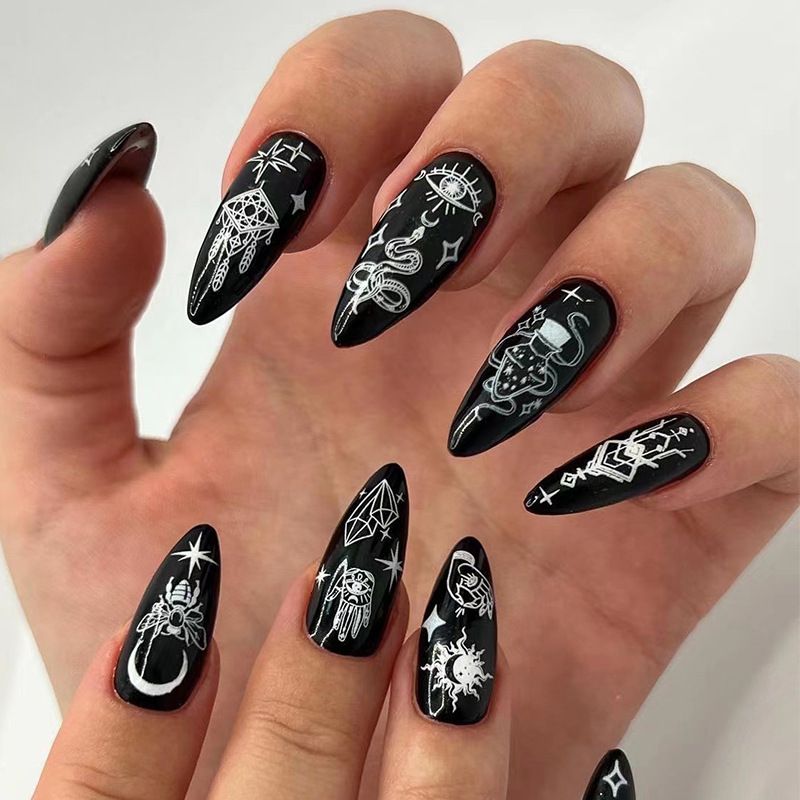 Streetwear Cool Style Printing Cartoon Star Plastic Nail Patches 1 Set