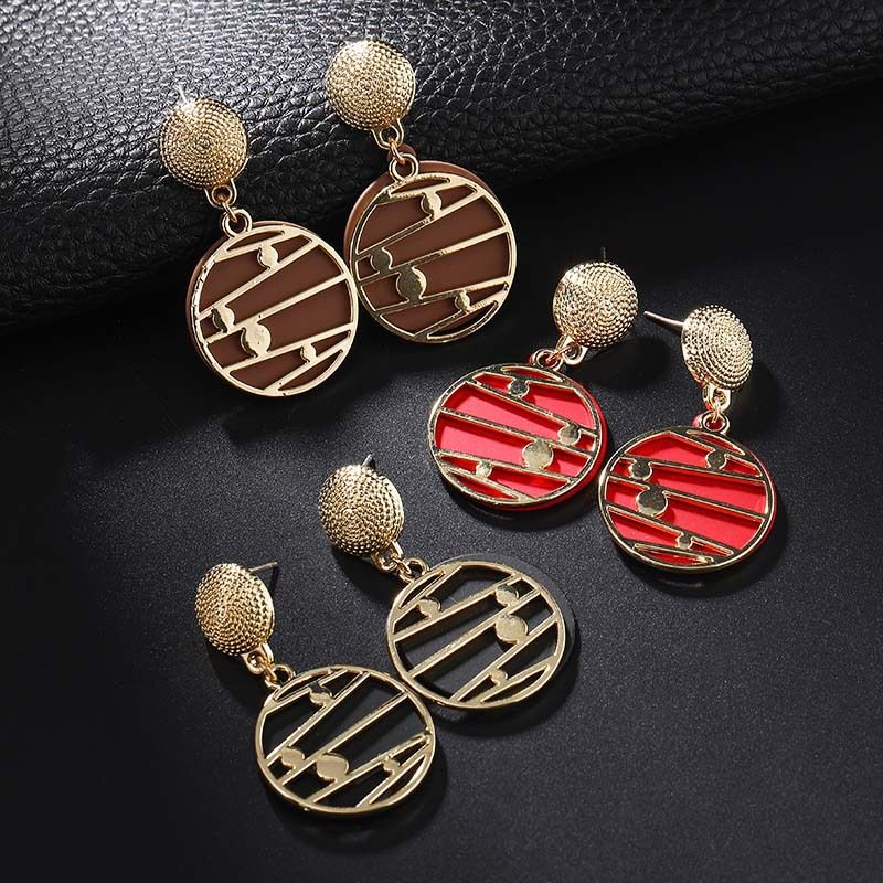Wholesale Jewelry Simple Style Round Alloy Drop Earrings