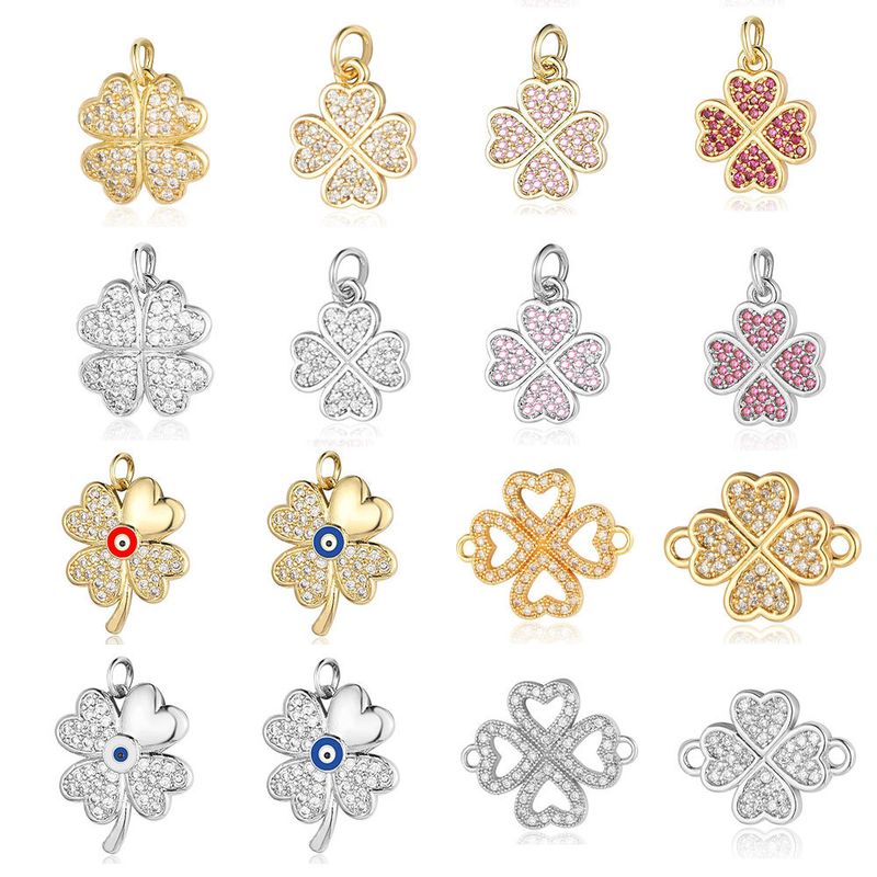 Simple Style Leaf Zircon Copper Wholesale Jewelry Accessories