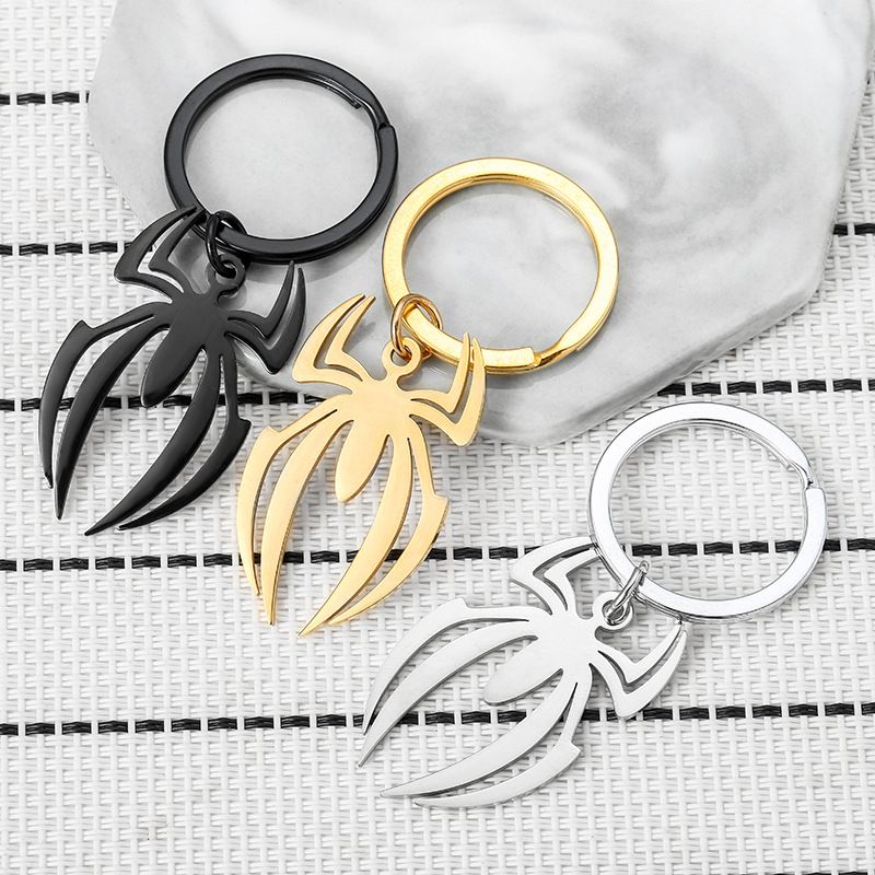 Spider Stainless Steel Keychain Halloween Creative Exaggerated Party Pendant