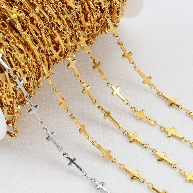 1 Set Stainless Steel 18K Gold Plated Polished Chain