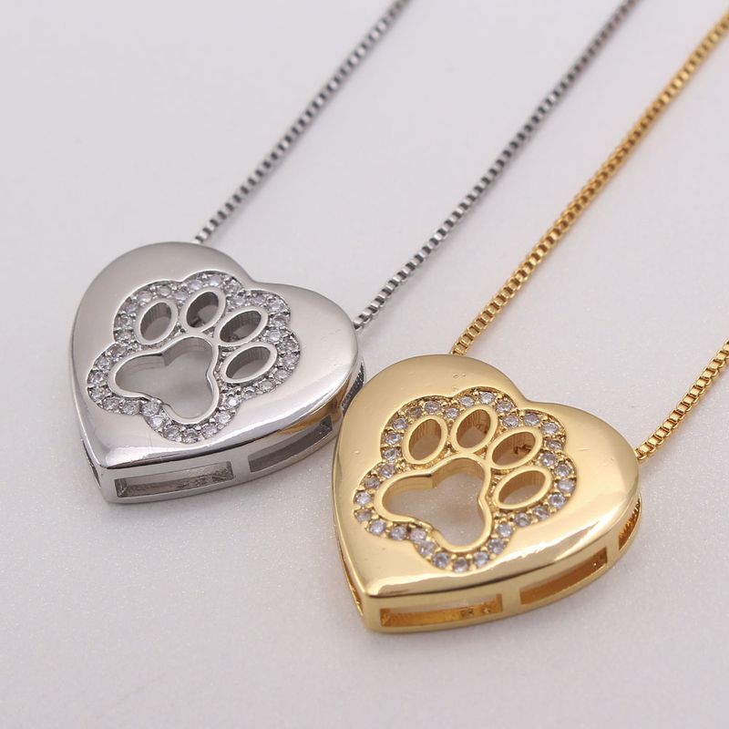 Nihaojewelry Collar De Garra De Gato En Forma De Corazón Con Incrustaciones De Circón Simple Joyería Al Por Mayor