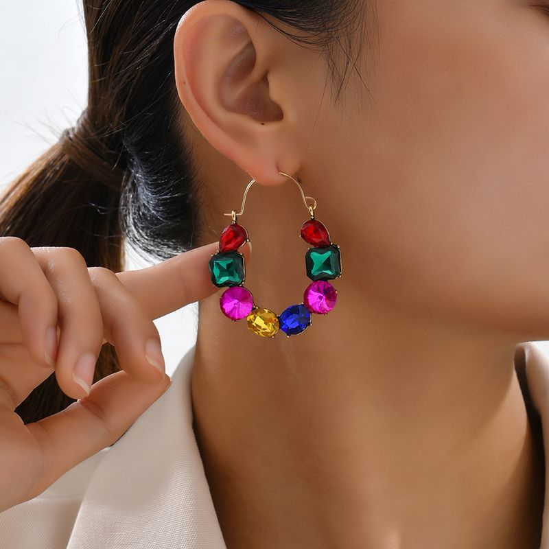 Fashion U Shape Rhinestone Plating Women's Earrings 1 Pair