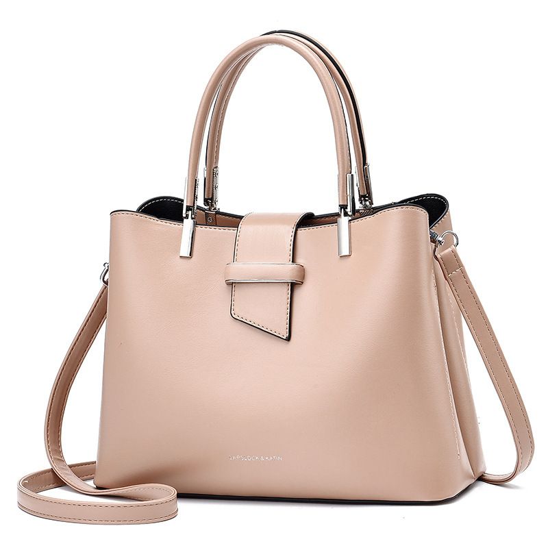 Women's Pu Leather Solid Color Elegant Business Classic Style Sewing Thread Square Zipper Buckle Shoulder Bag Handbag Crossbody Bag