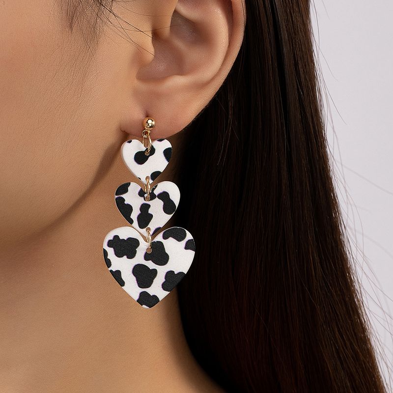 Wholesale Jewelry Casual Streetwear Geometric Heart Shape Alloy Plating Drop Earrings