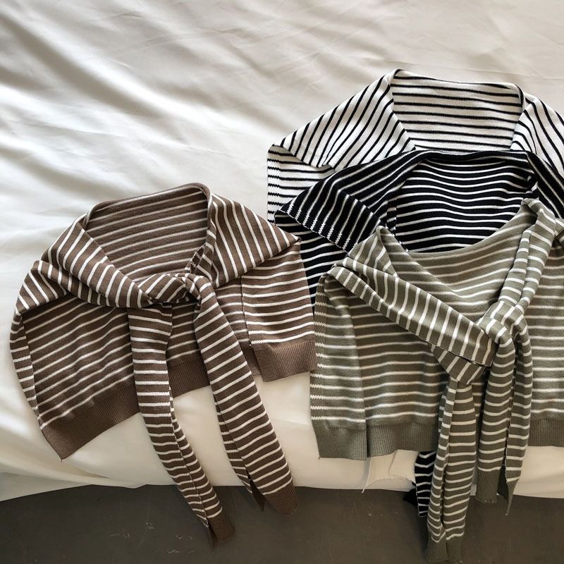 Women's Lady Stripe Knit Shawl
