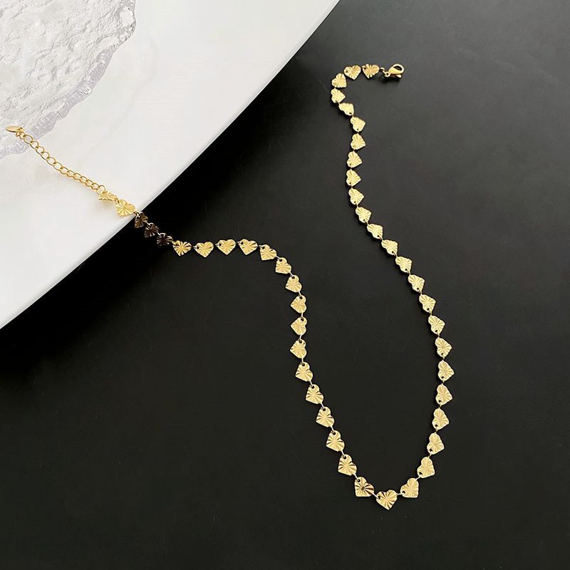 Basic Modern Style Heart Shape Titanium Steel Plating Necklace