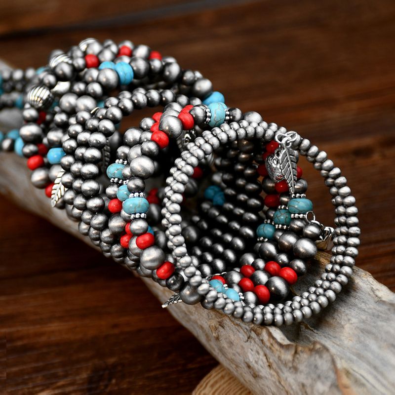 Ethnischer Stil Runden Türkis Perlen Armbänder