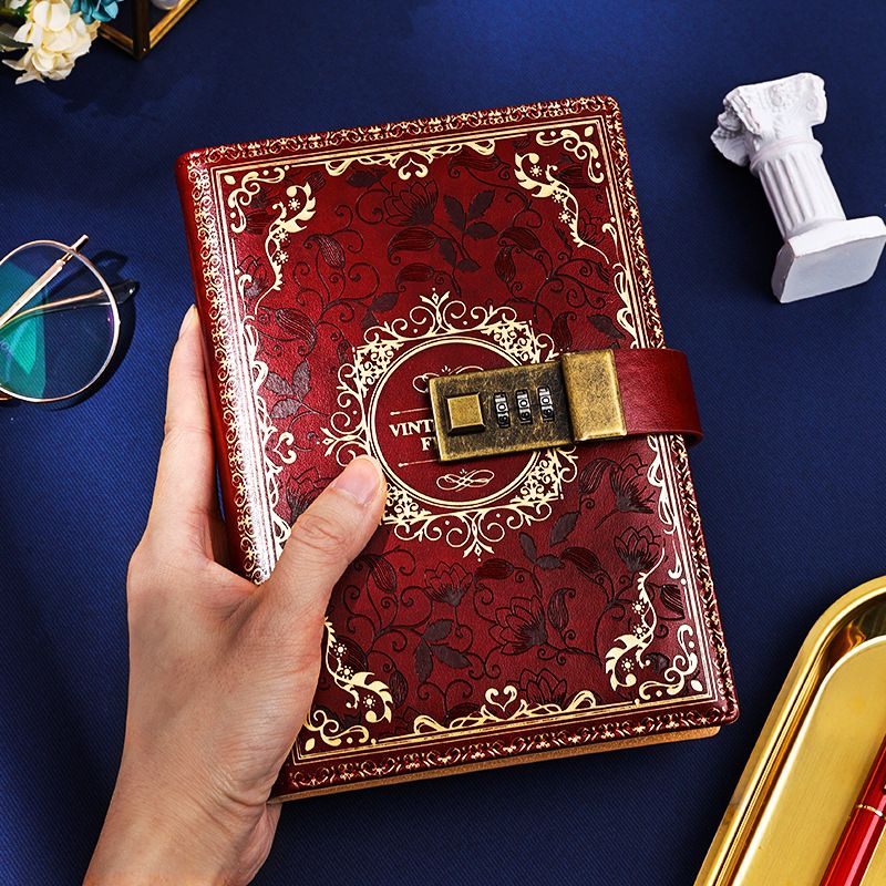 New Portable Retro Creative Student Stationery Notebook With Lock