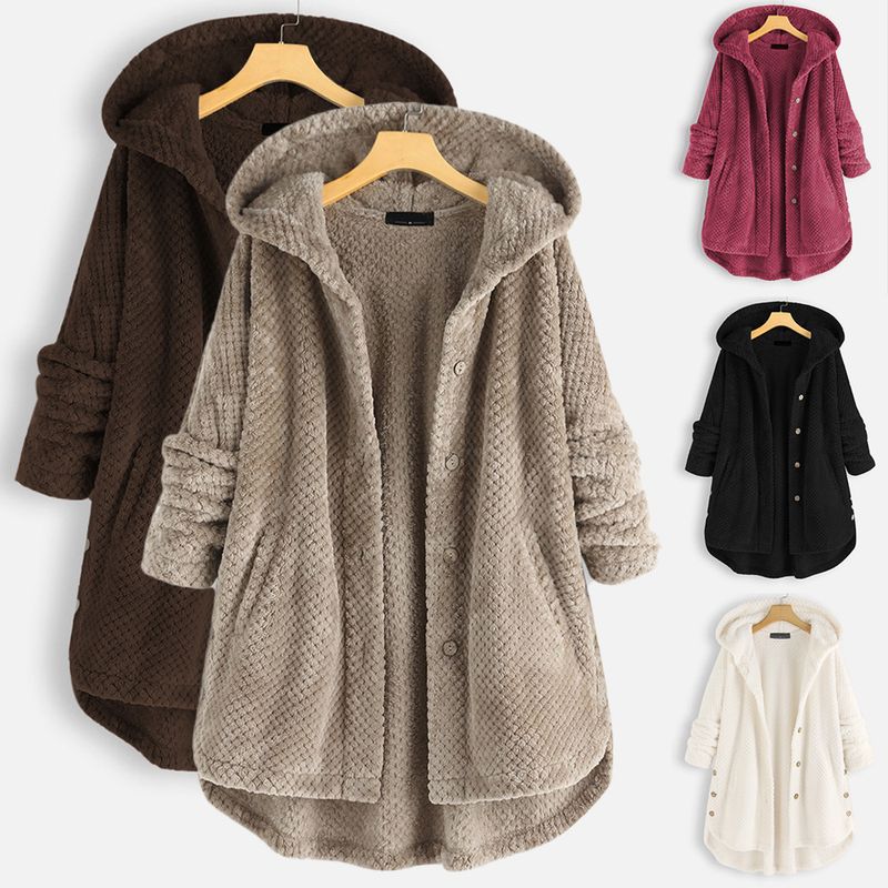 Women's Coat Long Sleeve Hoodies & Sweatshirts Simple Style Solid Color