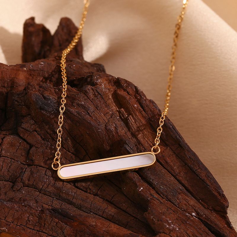 Simple Style Square Stainless Steel 18k Gold Plated Pendant Necklace In Bulk