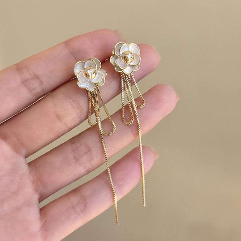 1 Pair Simple Style Flower Alloy Drop Earrings