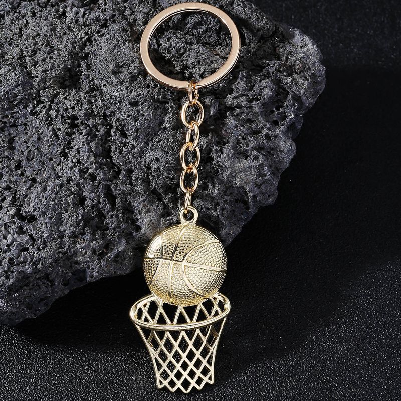 Hip Hop Rétro Basket-ball Alliage Placage Plaqué Or Porte-clés
